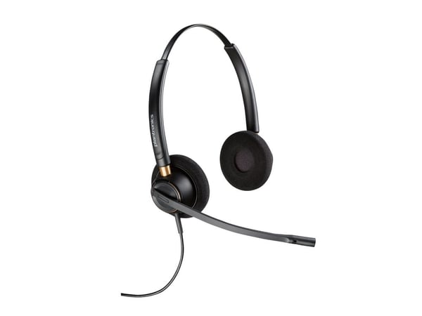 HP Poly EncorePro 520 - EncorePro 500 series - hodesett - on-ear - kablet - Quick Disconnect - svart - Certified for Skype for Business, UC-sertifi...