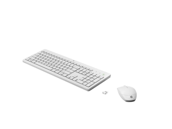 HP 230 - Tastatur- og mussett - trådløs - 2.4 GHz - Pan Nordic - hvit - for HP 24; Laptop 14, 14s, 15, 15s, 17; Pavilion 24, 27; Pavilion Laptop 13...
