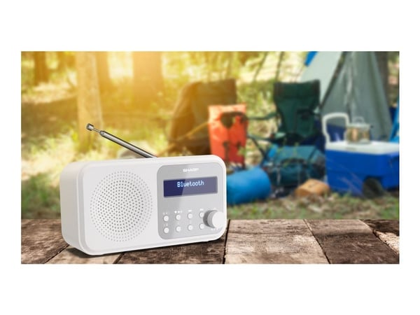 Sharp Tokyo DR-P420 - kannettava DAB-radio - lumivalkoinen