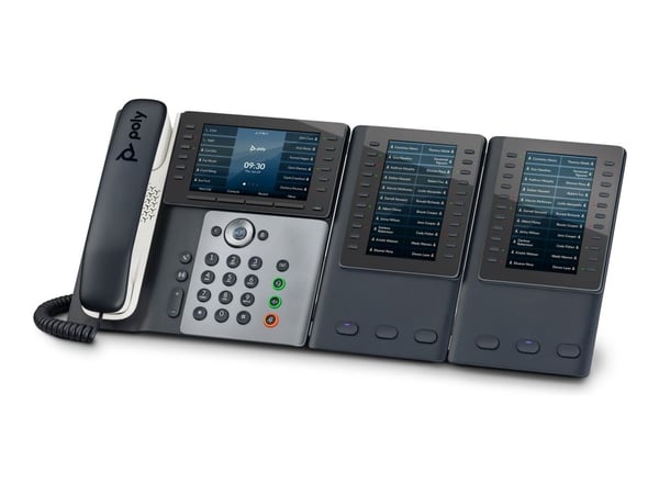HP Poly Edge E550 - VoIP-telefon med nummerpresentation/samtal väntar - 3-riktad samtalsförmåg - SIP, SDP - midnattsblå, vit