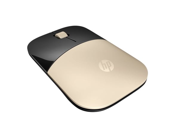 HP Z3700 - Mus - blå LED - trådløs - 2.4 GHz - USB trådløs mottaker - gull