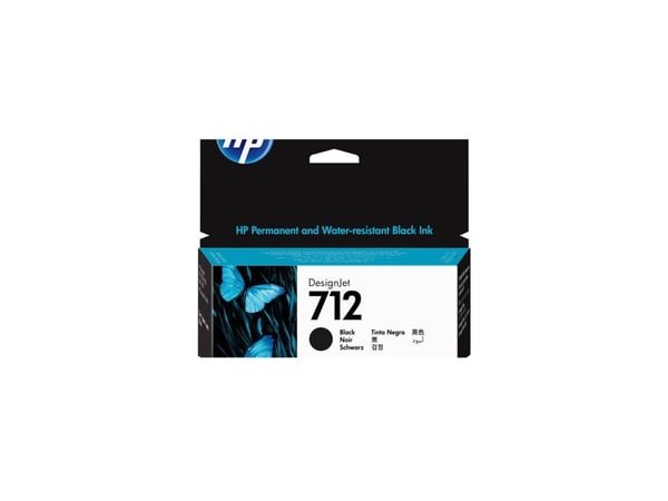 HP 712 - 38 ml - svart - original - DesignJet - blekkpatron - for DesignJet Studio, T210, T230, T250, T630, T650