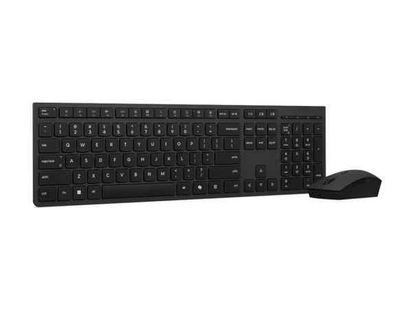 Lenovo Professional - Tastatur- og mussett - full size - trådløs - Bluetooth, 2.4 GHz - QWERTY - Dansk - grå - brun boks
