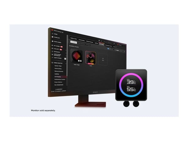 HP OMEN modulaarinen 240 mm:n LCD-nestejäähdytin – musta, musta