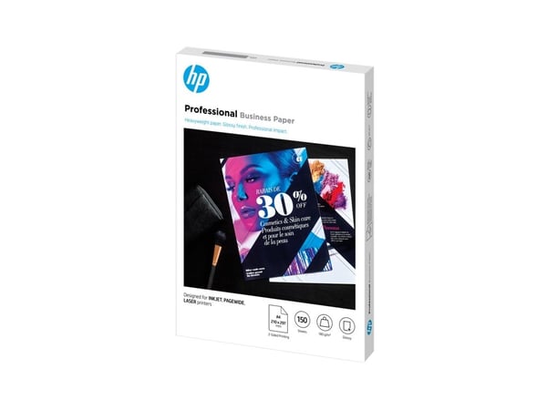 HP Professional Business -paperi, kiiltävä, 180 g/m2, A4 (210 x 297 mm), 150 arkkia, Laser-/Mustesuihkutulostus, A4 (210x297 mm), Kiilto, 150 arkki...