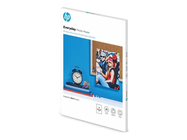 HP Everyday Photo Paper - Blank - 8 mille - A4 (210 x 297 mm) - 200 g/m² - 25 ark fotopapir - for Deskjet 21XX, 2622, 36XX; Officejet 52XX, 6000, 6...