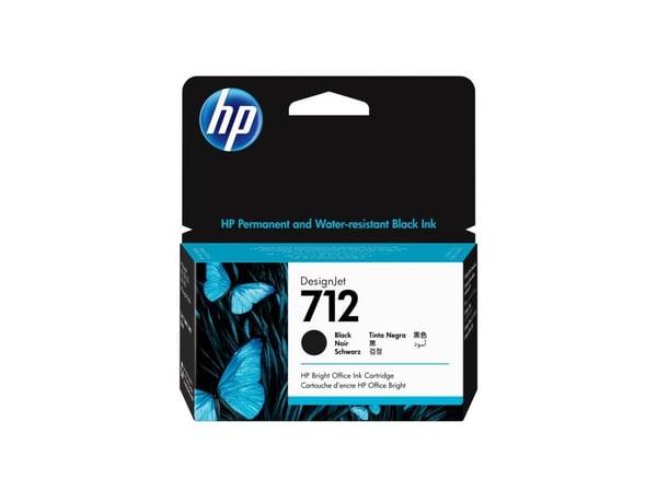 HP 712 - 38 ml - svart - original - DesignJet - blekkpatron - for DesignJet Studio, T210, T230, T250, T630, T650