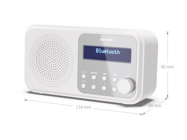 Sharp Tokyo DR-P420 - kannettava DAB-radio - lumivalkoinen