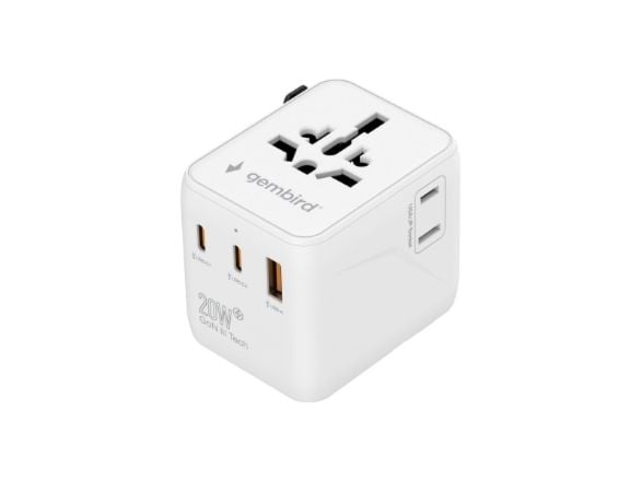 GEMBIRD Universal Travel Adapter 20W valkoinen