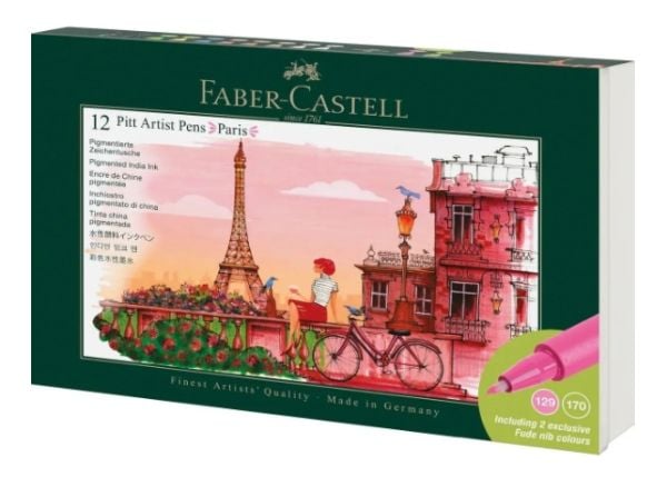 Faber-Castell Pitt Artist, 12 farger, Assorterte farger, 12 stykker, Pappeske
