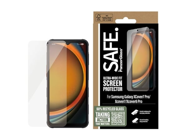 SAFE. by PanzerGlass - Skjermbeskyttelse for mobiltelefon - ultrabred passform - glass - for Samsung Galaxy Xcover 6 Pro, XCover7, XCover7 Pro