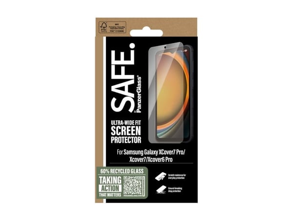 SAFE. by PanzerGlass - Skjermbeskyttelse for mobiltelefon - ultrabred passform - glass - for Samsung Galaxy Xcover 6 Pro, XCover7, XCover7 Pro