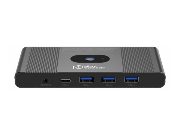 MicroConnect - KVM / video / ljud växeln - 3 x SuperSpeed USB 3.0 + 3 x USB-C + 2 x DisplayPort - 2 lokala användare - skrivbordsmodell