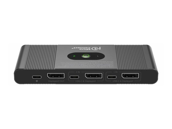 MicroConnect - KVM / video / ljud växeln - 3 x SuperSpeed USB 3.0 + 3 x USB-C + 2 x DisplayPort - 2 lokala användare - skrivbordsmodell