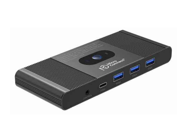 MicroConnect - KVM / video / ljud växeln - 3 x SuperSpeed USB 3.0 + 3 x USB-C + 2 x DisplayPort - 2 lokala användare - skrivbordsmodell