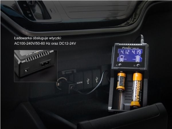 Fenix ARE-A2, Lithium Polymer (LiPo), Lithium-Ion (Li-Ion), Nikkel-kadmium (NiCd), Nikkelmetallhydrid (NiMH), Revers polaritet, Kortslutning, AA, A...
