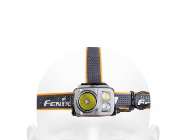 Fenix HP25R V2.0, Taskulamppu otsanauhalla, Musta, Keltainen, Duralumiini, Painikkeet, 2 m, IP66