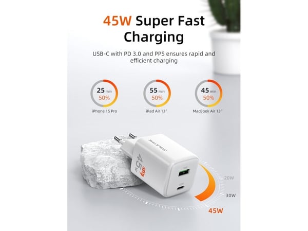 Cabletime GA45W, Sisätila, AC, 12 V, 3 A, Valkoinen