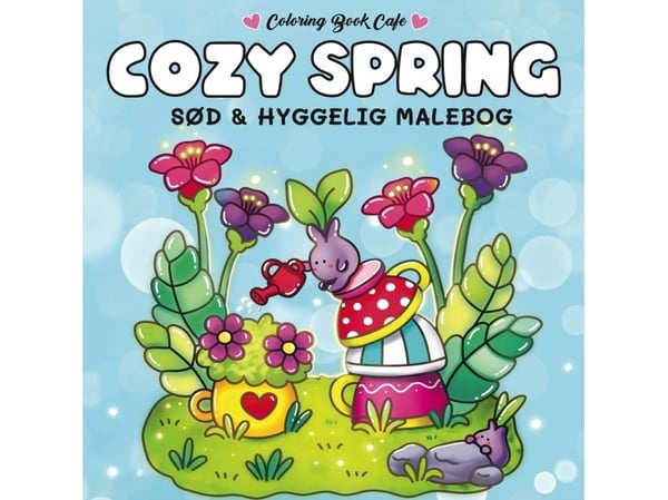 Målarbok: Cozy Spring - Cozy Coloring | Coloring Book Cafe | Språk: Danska