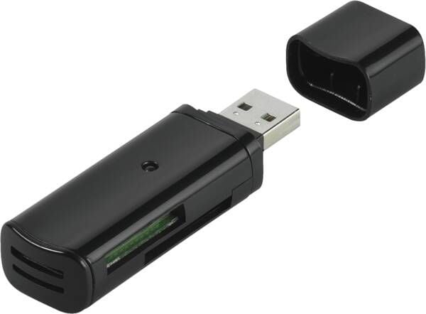 Vivanco VVITHUBUSBPEN4, MMC, MS Duo, MS Micro (M2), MS PRO Duo, Memory Stick (MS), MicroSD (TransFlash), SD, SDHC, SDXC, Svart, USB 2.0, 1 styck, 9...