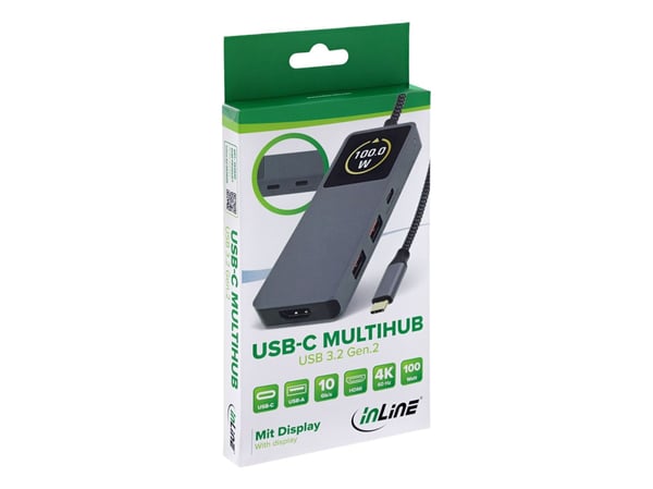 InLine 35392D, USB 3.2 Gen 2 (3.1 Gen 2) Type-C, HDMI, USB 3.2 Gen 2 (3.1 Gen 2) Type-A, USB 3.2 Gen 2 (3.1 Gen 2) Type-C, 10000 Mbit/s, 3840 x 216...