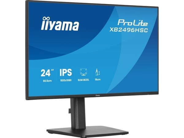 iiyama ProLite XB2496HSC-B1 - LED-skjerm - 24" (23.8" synlig) - 1920 x 1080 Full HD (1080p) @ 144 Hz - IPS - 300 cd/m² - 1500:1 - 3 ms - HDMI, USB-...