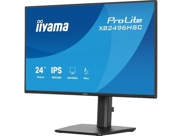iiyama ProLite XB2496HSC-B1 - LED-skjerm - 24" (23.8" synlig) - 1920 x 1080 Full HD (1080p) @ 144 Hz - IPS - 300 cd/m² - 1500:1 - 3 ms - HDMI, USB-...