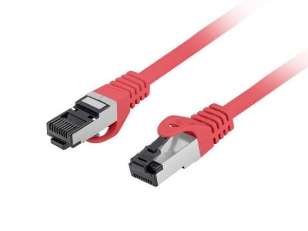 Lanberg - Koblingskabel - RJ-45 (hann) til RJ-45 (hann) - 6.2 mm - S/FTP - CAT 8.1 - halogenfri, uten hindringer - rød
