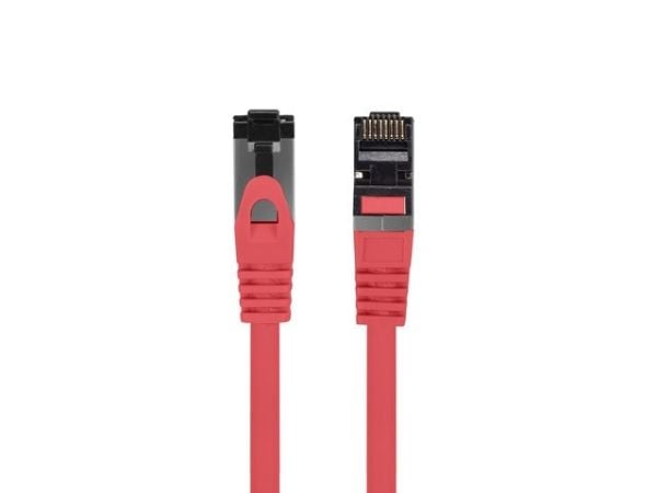 Lanberg - Koblingskabel - RJ-45 (hann) til RJ-45 (hann) - 6.2 mm - S/FTP - CAT 8.1 - halogenfri, uten hindringer - rød