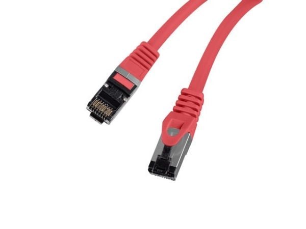 Lanberg - Koblingskabel - RJ-45 (hann) til RJ-45 (hann) - 6.2 mm - S/FTP - CAT 8.1 - halogenfri, uten hindringer - rød