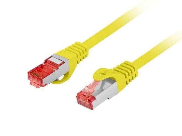 Lanberg - Koblingskabel - RJ-45 (hann) til RJ-45 (hann) - 5.7 mm - S/FTP - CAT 6 - halogenfri, uten hindringer - gul