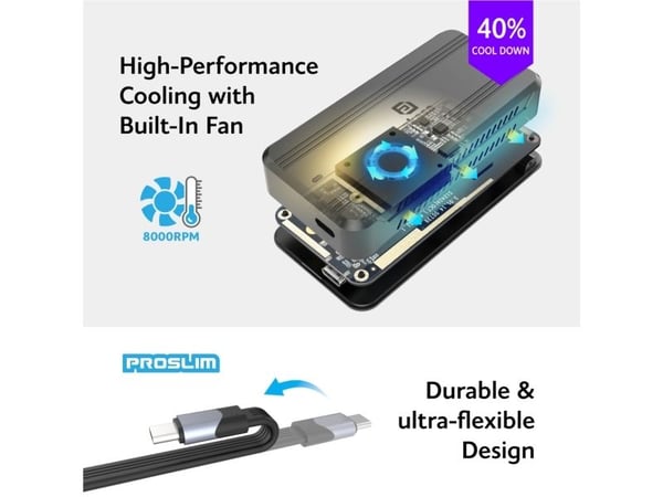 Akasa AK-ENU4M2-01, SSD-kabinett, M.2, M.2, 40 Gbit/s, USB-tilkobling, Sort