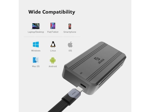 Akasa AK-ENU4M2-01, SSD-kabinett, M.2, M.2, 40 Gbit/s, USB-tilkobling, Sort