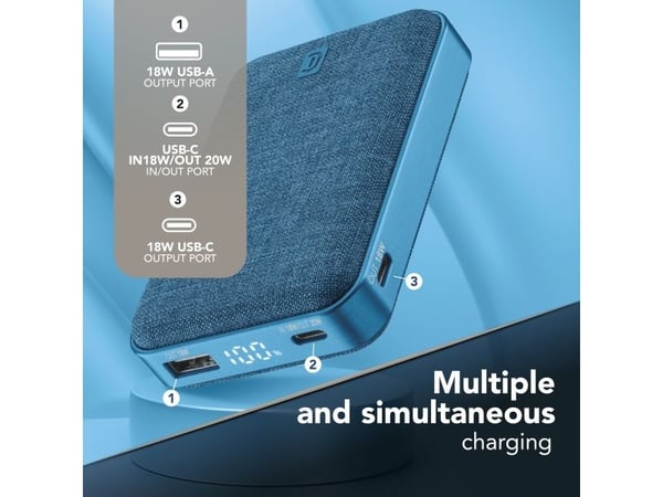 Cellularline 8018080491030, 10000 mAh, 20 W, Sininen