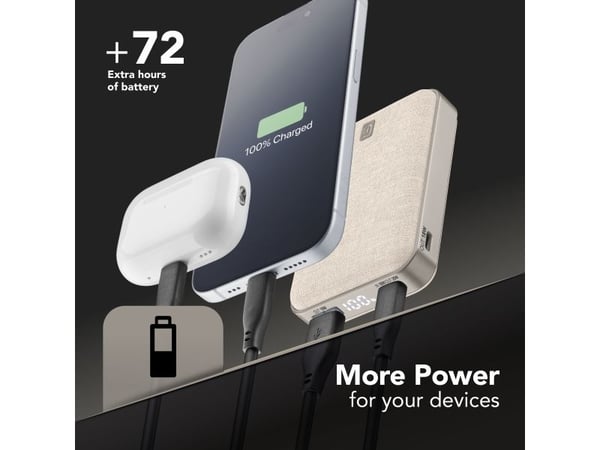 Cellularline 8018080491047, 10000 mAh, 20 W, Hvit