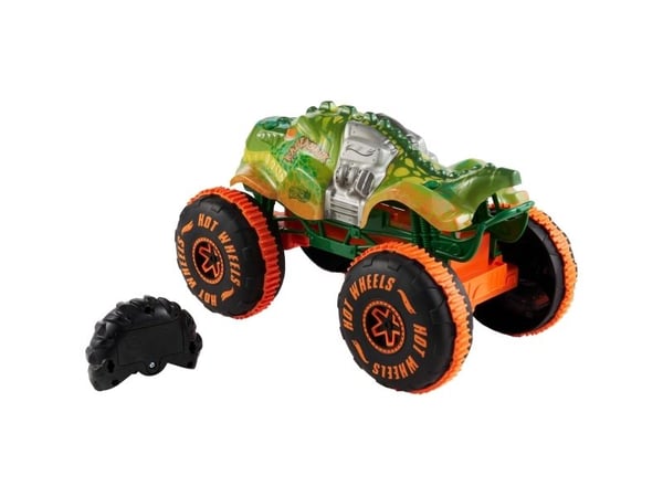 Hot Wheels Monster Trucks Fjernstyrt Rageasaur, batteridrevet fjernstyrt lekebil i målestokk 1 : 15, Monster truck, 4 år, AAA, Plast, Flerfarget