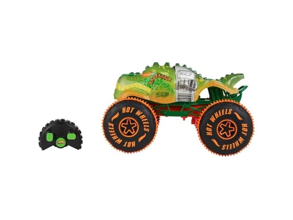 Hot Wheels Monster Trucks Fjernstyrt Rageasaur, batteridrevet fjernstyrt lekebil i målestokk 1 : 15, Monster truck, 4 år, AAA, Plast, Flerfarget