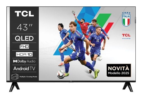 TCL 43S5K, 109,2 cm (43"), 1920 x 1080 piksler, QLED, Smart TV, Wi-Fi, Sort