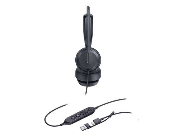 Hodesett Yealink UH42 Dual Teams USB-C/A Hodesett med ledning og hodebøyle Połączenia/muzyka USB Type-C / USB Type-A Svart