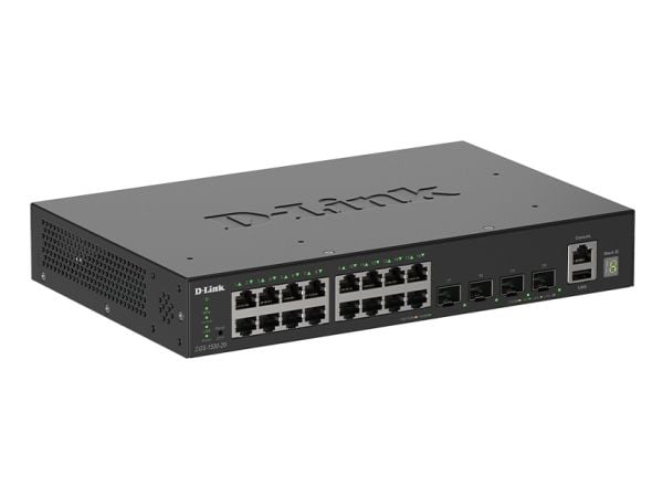 D-Link SmartPro DGS-1530-20 - Switch - smart - 16 x 10/100/1000 + 4 x 10 Gigabit SFP+ - stasjonær, rackmonterbar