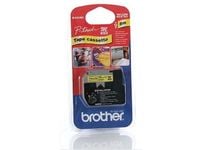 Brother MK631 - Sort på gul - Rulla (1,2 cm x 8 m) 1 kassette(r) bånd uden laminering - for Brother PT-45; P-Touch PT-100, 110, 45, 55, 65, 70, 75,...