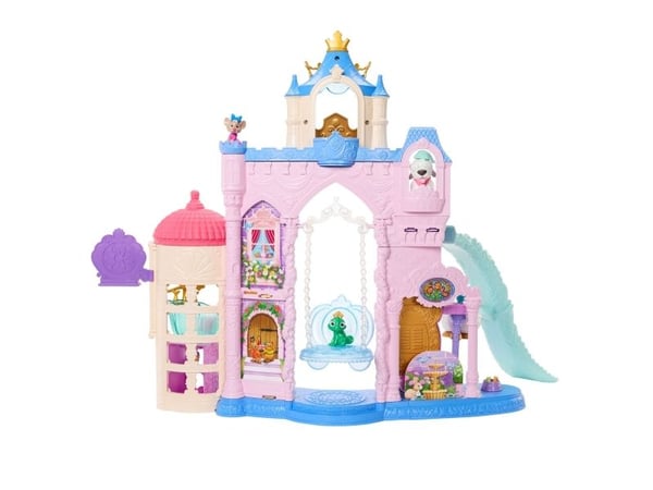 Disney Princess Pet Palace-lekesett med 7 lekeområder, 3 dyrevenner og mer enn 20 møbel- og tilbehørsdeler, 3 år, Gutt/Jente, 516 mm, 1,39 kg, Fler...