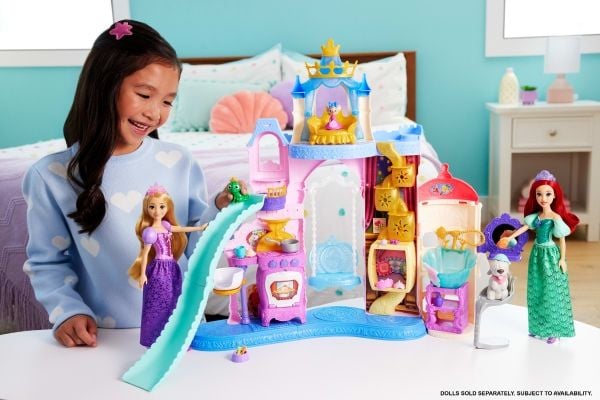 Disney Princess Pet Palace-lekesett med 7 lekeområder, 3 dyrevenner og mer enn 20 møbel- og tilbehørsdeler, 3 år, Gutt/Jente, 516 mm, 1,39 kg, Fler...