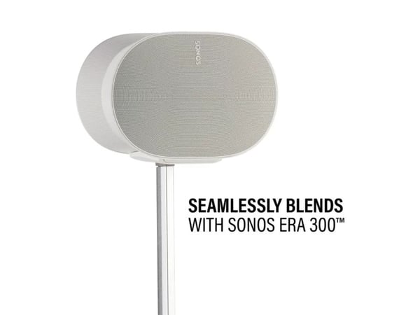 Sanus WSSE3A1-W2 - Stativ - for høyttaler(e) - høydejusterbar - ekstrudert aluminium, stål - hvit - plassering på gulv - for Sonos Era 300