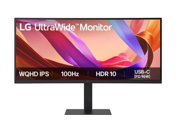 LG UltraWide 34U650A-B - LED-skjerm - kurvet - 34" - 3440 x 1440 UWQHD @ 100 Hz - IPS - 300 cd/m² - 1000:1 - HDR10 - 5 ms - HDMI, DisplayPort, USB-...