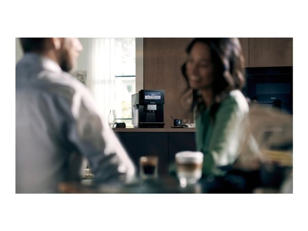 Siemens EQ900 TQ905DF9 - Automatisk kaffemaskin med melkeskummer - 19 bar - svart/rustfritt stål