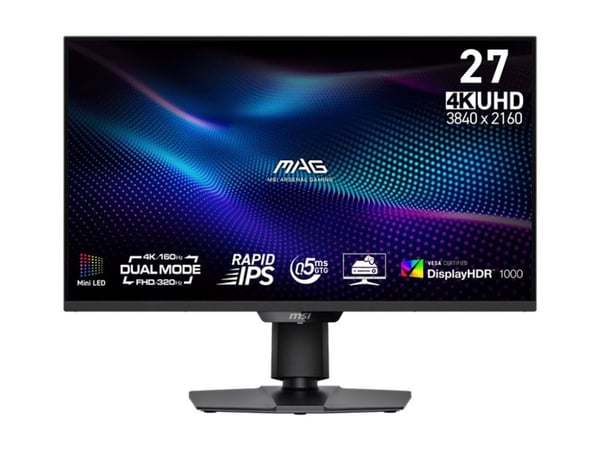 MSI MAG 274UPDF E16M - LED-skjerm - gaming - 27" - 3840 x 2160 UHD @ 320 Hz - Fast IPS - 1000 cd/m² - 1000:1 - DisplayHDR 1000 - 0.5 ms - 2xHDMI, D...
