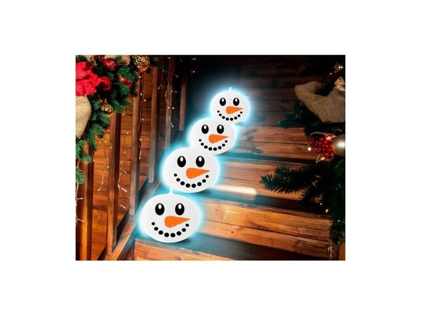 Snemand LED balloner, 5 stk
