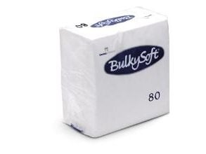 Serviet BulkySoft 33x33 cm 3-lag 1/8-Falset Hvid,20 pk x 80 stk/krt