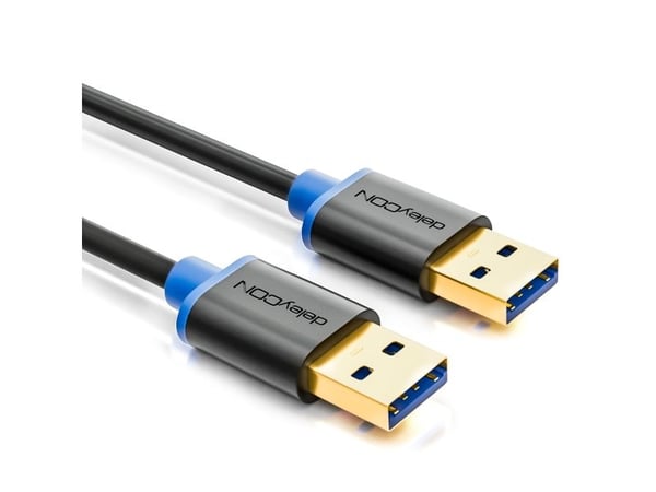 deleyCON MK745, 3 m, USB A, USB A, USB 3.2 Gen 1 (3.1 Gen 1), 5 Gbit/s, Sort